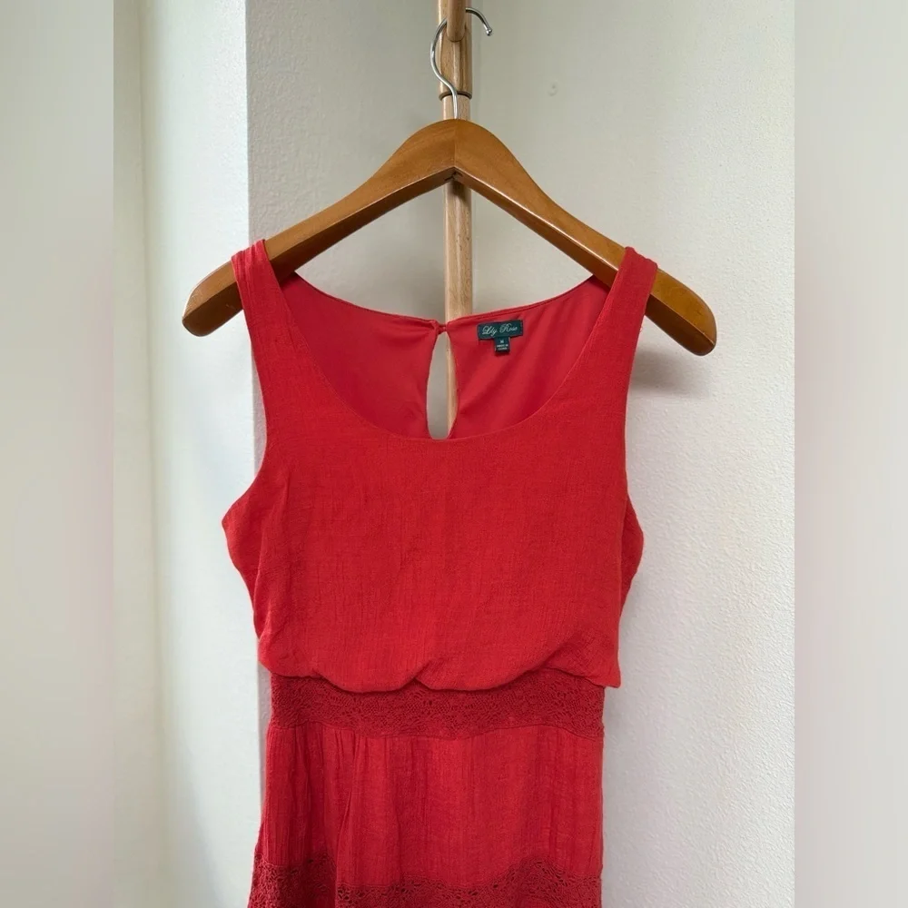 Vintage Lily Rose Red Sleeveless Dress Women’s Size Medium